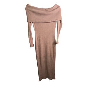 Akira Chicago Black Label Brown Ribbed Bodycon Dress